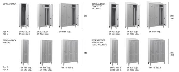 ARMADI SPOGLIATOIO SERIE AMERICA
