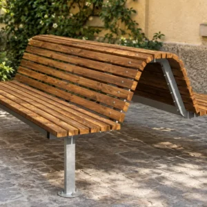 Cortile con panchina Comfort con doppia seduta